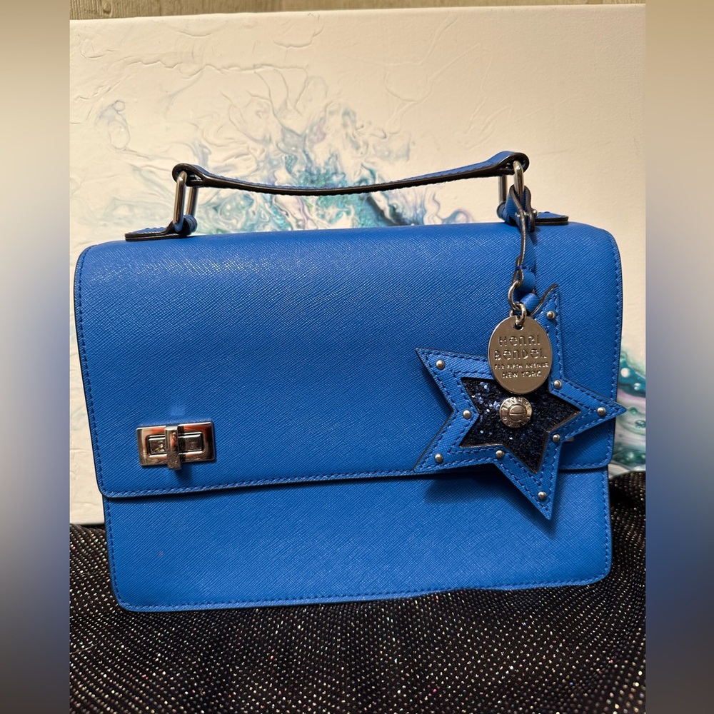 Henri Bendel RARE Blue SuperStar Bag w/ Star Charm - Picture 6 of 12